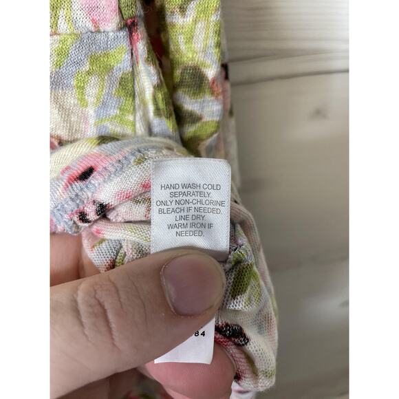 J Jill Love Linen Shirt Womens Large Floral 3/4 Sleeve Lightweight Button Up Top - Picture 8 of 10